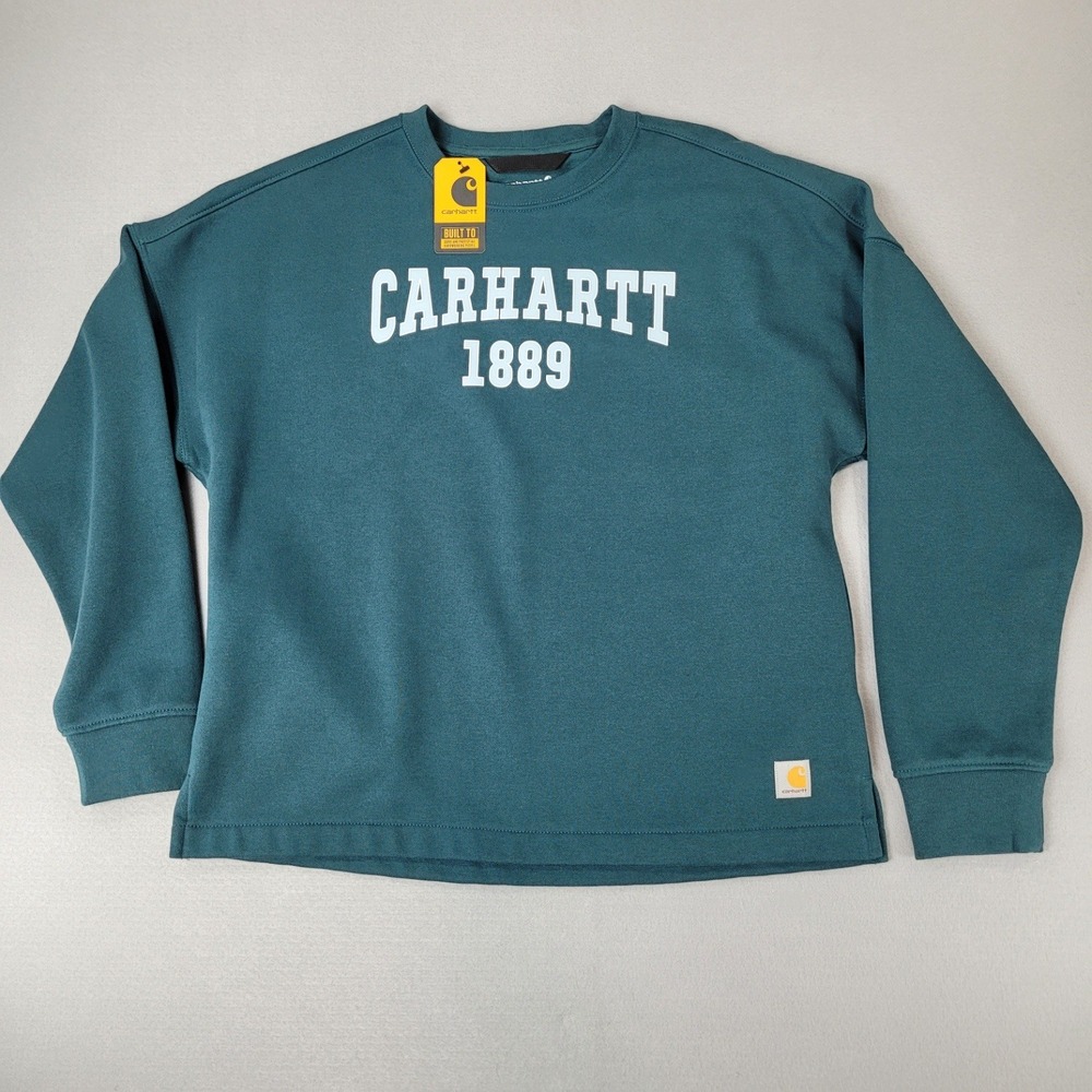 Carhartt Sweatshirt Loose Fit Midweight Teal / Blue-Green Womens Medium NWT